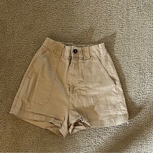 Women's Tan High-Waisted Shorts
